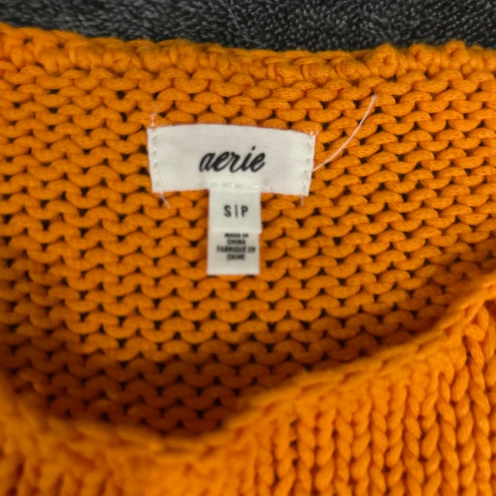 Aerie Women's Vibrant Orange Cowl Sweater